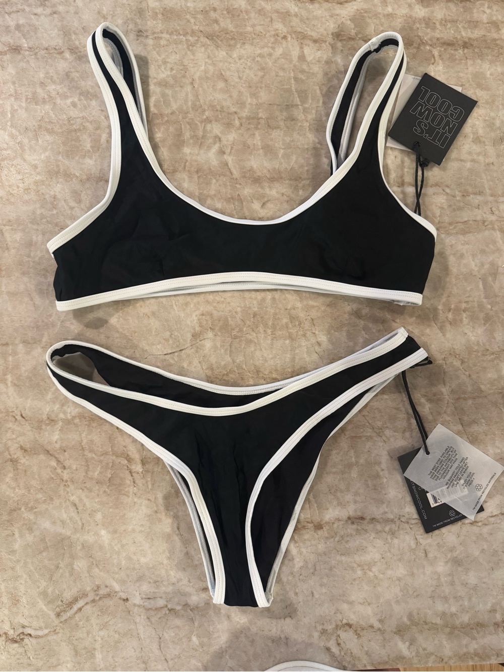It’s Now Cool Contrast Black & White Bikini Set - Women Swim (90s Duo)